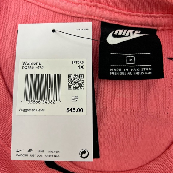 Nike Women’s Tank Top Cropped Whitewashed Pink Size 1X - Picture 7 of 8